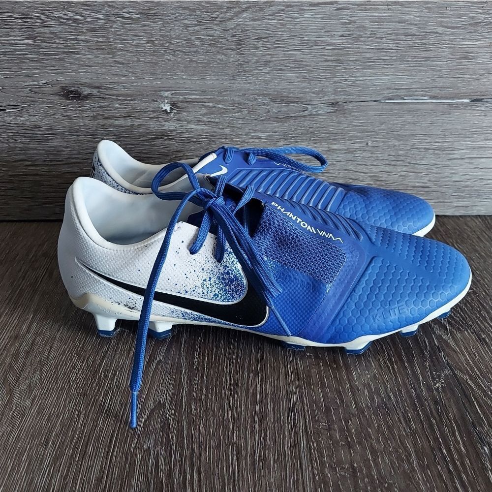 Nike Phantom Venom Pro FG Soccer Shoe White Racer Blue Sz 7